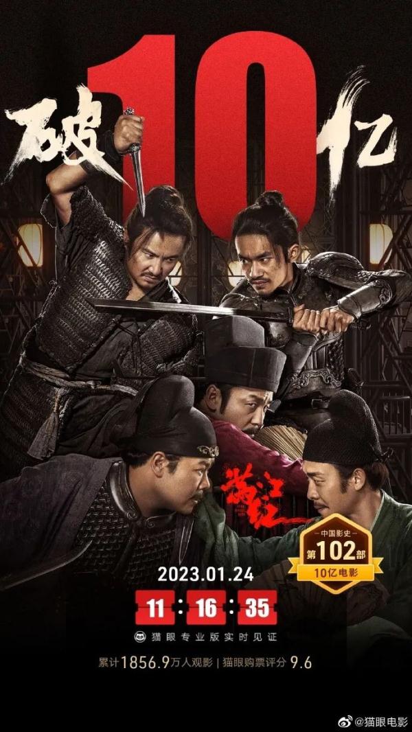 11亿、11亿、33亿！中国影史又多了两部破10亿票房的电影