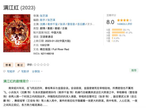 总票房破29亿!《满江红》实时票房超《流浪地球2》 总票房破29亿!《满江红》实时票房超《流浪地球2》