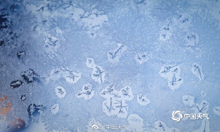 冬季限定！北京今晨天寒地冻 冰窗花悄然绽放