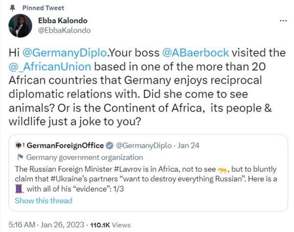 德国外交部用“豹子”符号讽刺俄外长访非,引发非盟方面不满后道歉 德国外交部用“豹子”符号讽刺俄外长访非,引发非盟方面不满后道歉