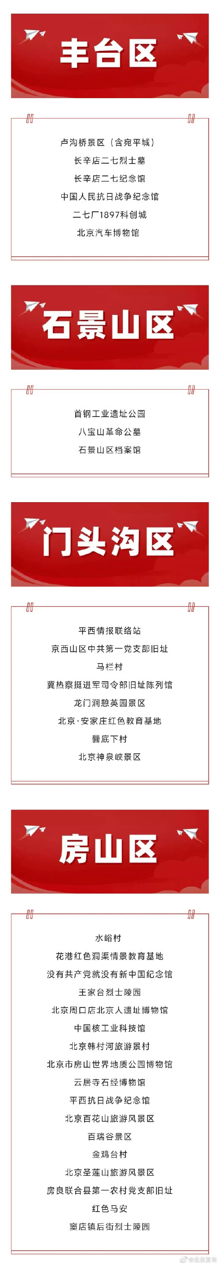 收藏！北京最新红色旅游景区景点名单！寒假正好带孩子逛