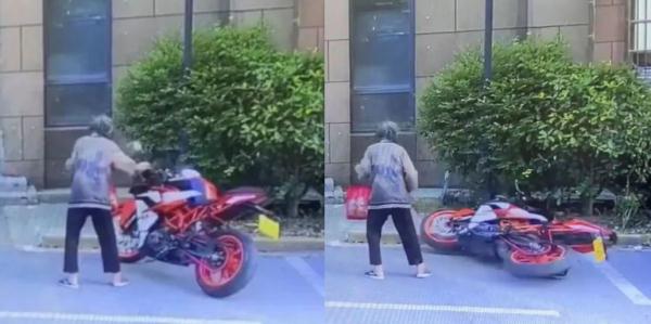 故意推倒摩托车的老人已去世，车主：将坚持追责