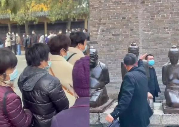 游客高喊“还我河山”砸秦桧像，景区报警