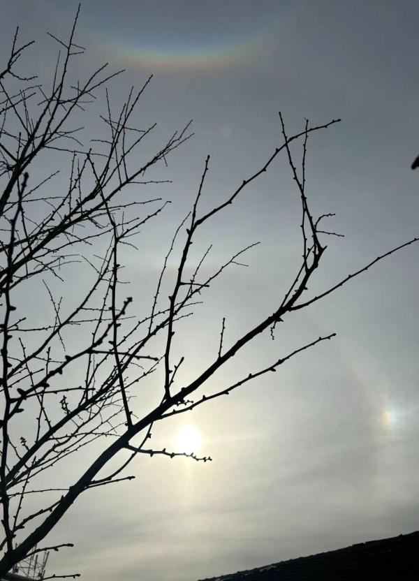 抬头见“幻日”，今儿北京这太阳这预示会有风雨？