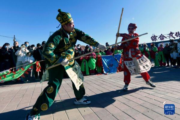 河北丰宁:非遗“黄旗武会”迎元宵 河北丰宁:非遗“黄旗武会”迎元宵