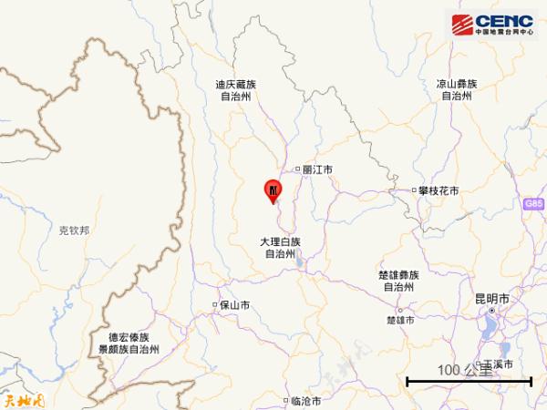 云南大理州剑川县发生2.9级地震