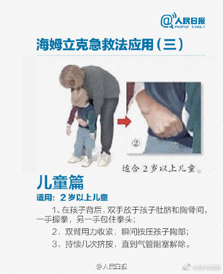 一定要掌握的海姆立克急救法! 一定要掌握的海姆立克急救法!