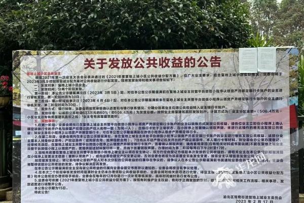重庆一小区业主喜提500万公共收益？记者打探：属实！
