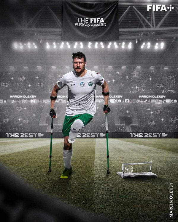 波兰残疾球员奥列克西获得FIFA普斯卡什奖