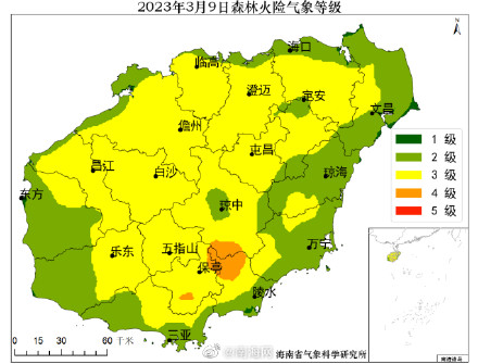 海南发布高森林火险橙色预警