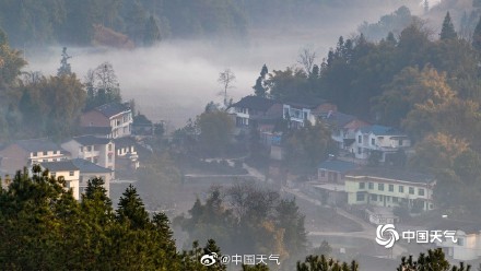 重庆南川：雨后山村似水墨 云雾缭绕绘丹青
