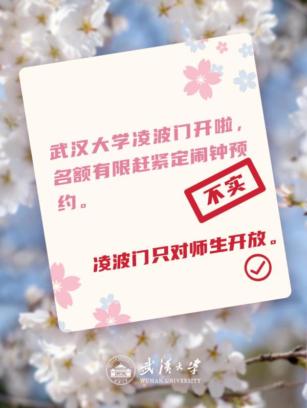 樱花已开？黄牛带你进校？武汉大学辟谣