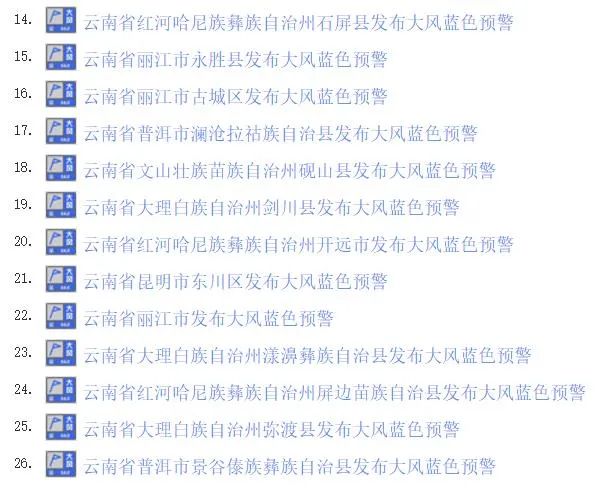 云南连发88条大风预警！阵风7—8级，昆明……