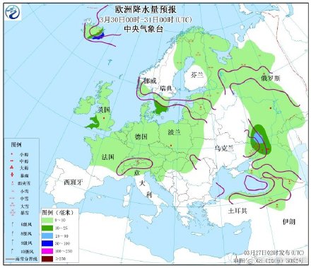 欧洲北部美国西北部等地有较强降雪 欧洲北部美国西北部等地有较强降雪
