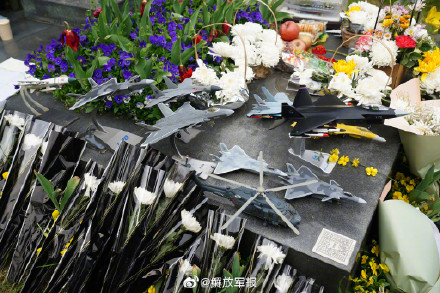 王伟墓前摆满鲜花和战机模型 看着泪目!致敬! 王伟墓前摆满鲜花和战机模型 看着泪目!致敬!