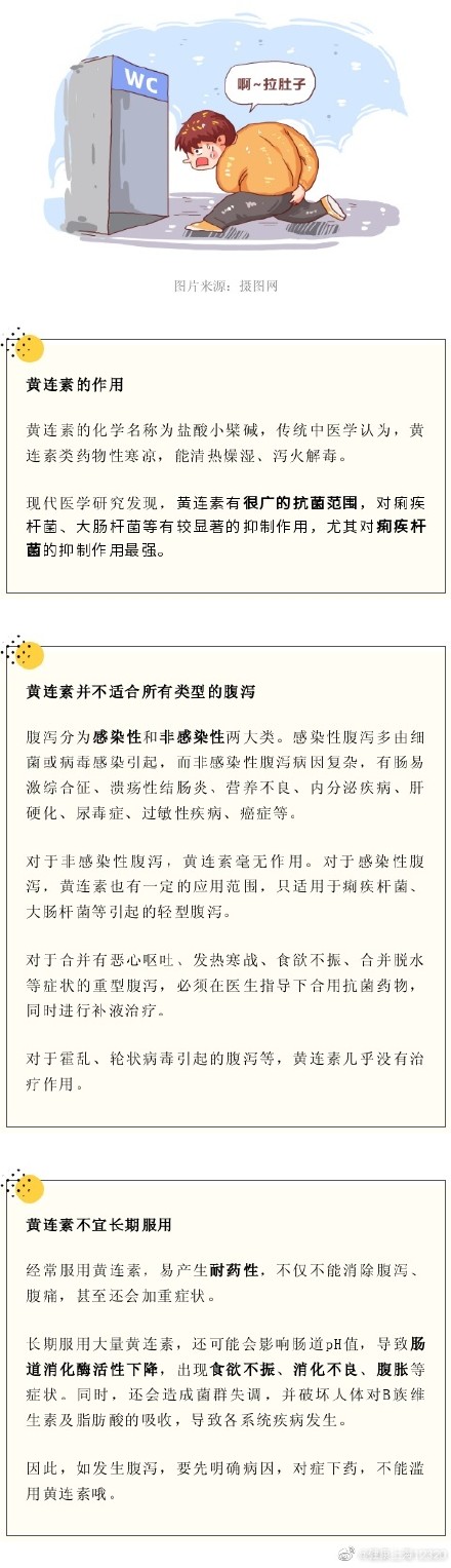 腹泻就吃黄连素？先别着急