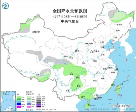 江南华南有阴雨天气 北方地区有大风天气