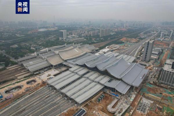新建福厦高铁厦门北站外立面建设完成 预计6月底具备通车条件