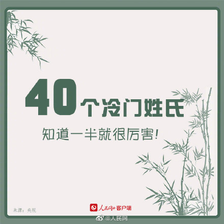 40个冷门姓氏，你都知道吗？