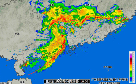 强对流云带来袭！“厂”字形飑（biāo）线横扫广东