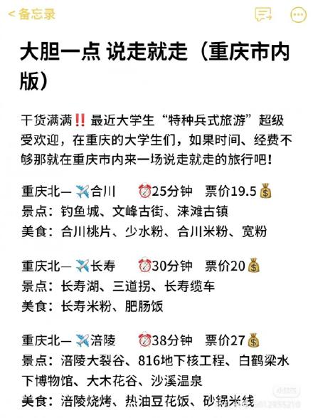 重庆“特种兵一日游”成游客打卡新宠,6条高赞线路刷起来:1天最多可逛18个景点 重庆“特种兵一日游”成游客打卡新宠,6条高赞线路刷起来:1天最多可逛18个景点