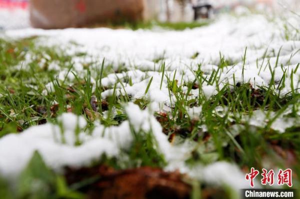 新疆巴里坤迎来降雪天气 市民又穿起大衣