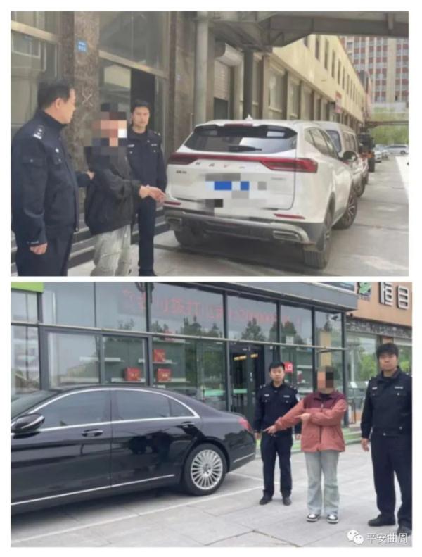 光线较暗的凌晨，女子负责望风，男子趁机砸坏车窗……