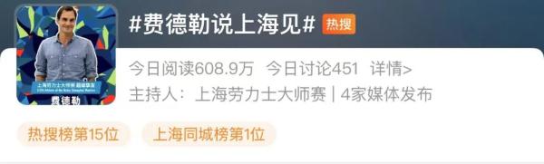 费德勒久违发声：十月，上海见！