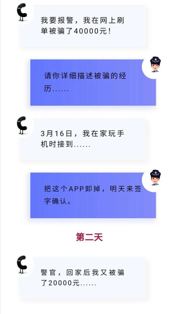 被骗报警后，她又给骗子转了20000元