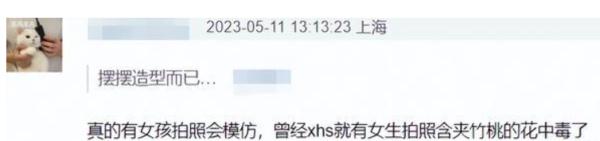 知名女演员叼花拍大片，网友：快放下！