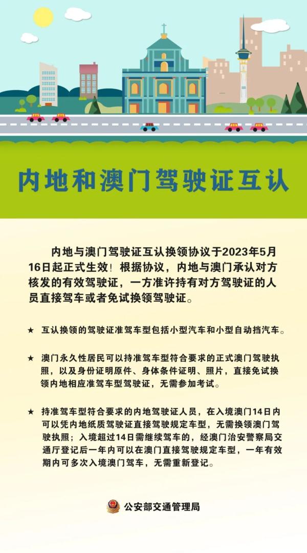 内地澳门驾驶证今起互认！珠海首日“放号”280个