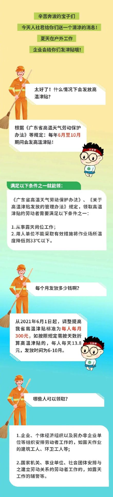 深圳6月起发放高温津贴 每人每月300元 深圳6月起发放高温津贴 每人每月300元