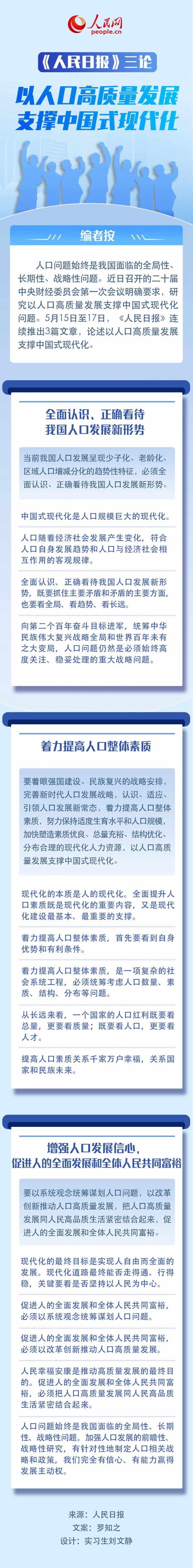 以人口高质量发展支撑中国式现代化