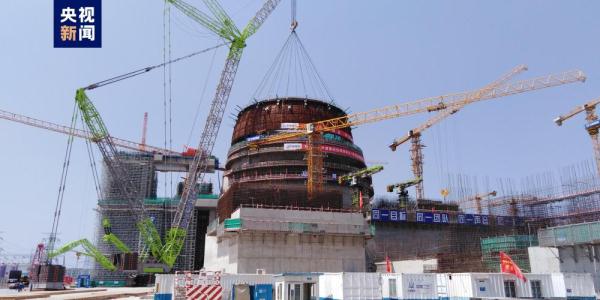 田湾核电站7号机组穹顶球带成功吊装