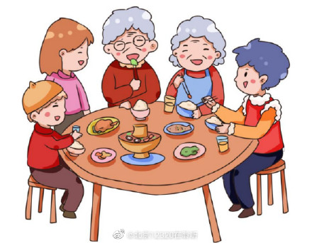 建议老年人摄入充足食物，鼓励家人陪伴进餐