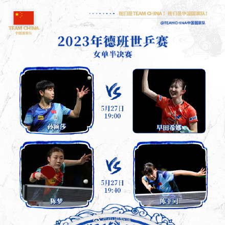 一起为国乒加油！世乒赛中国队VS韩国队