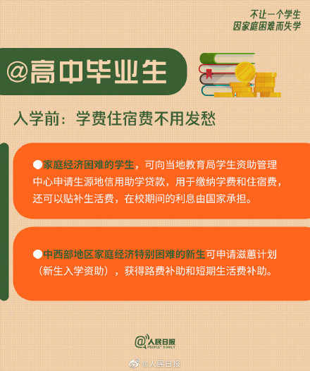 你只管努力读书！升学路上国家都有资助政策