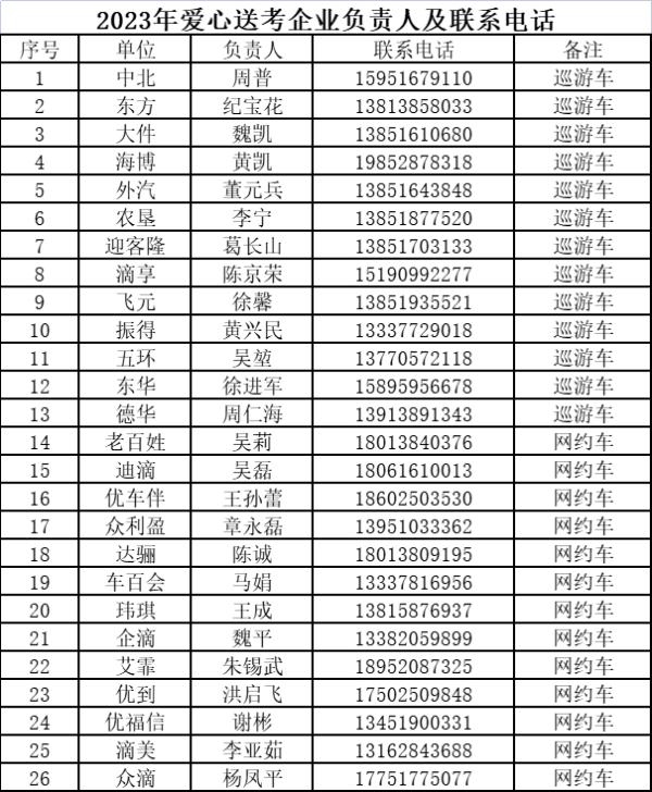 6月1日起，南京高考考生可预约乘坐出租汽车啦！