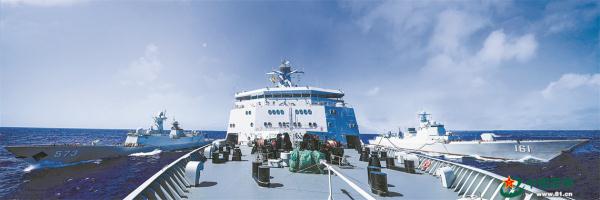 战舰破浪 砺兵大洋！