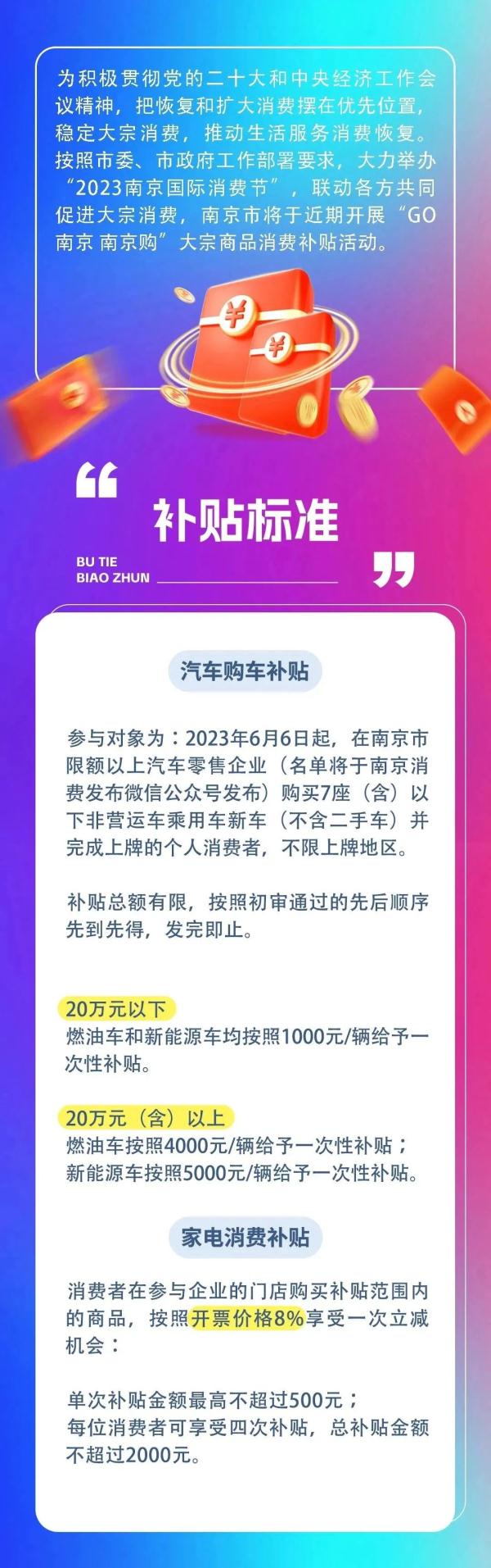 @南京人,买汽车或家电,最高补贴5000元! @南京人,买汽车或家电,最高补贴5000元!