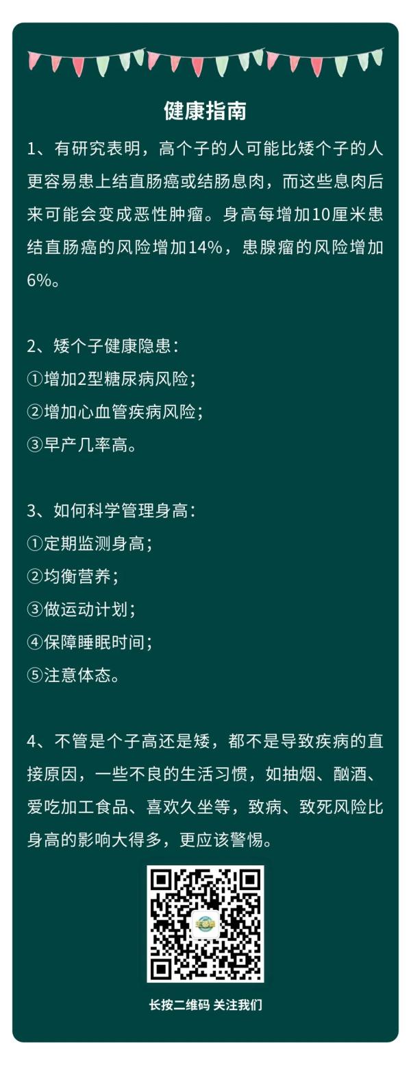 个子矮会更长寿?!研究发现:无论男女,个子越高,患癌风险越大 个子矮会更长寿?!研究发现:无论男女,个子越高,患癌风险越大