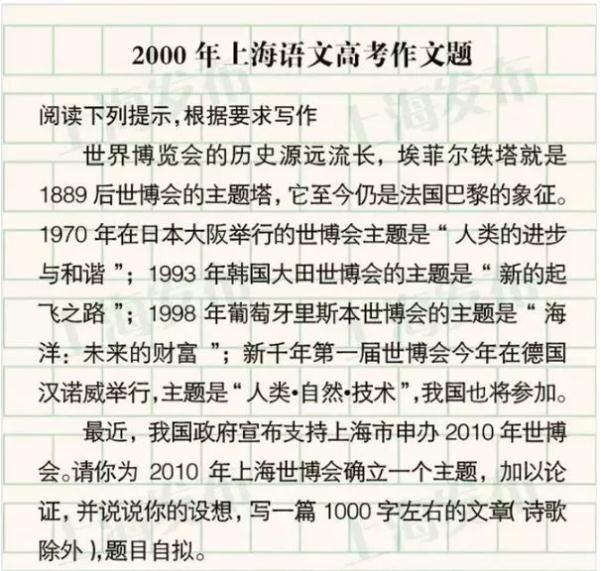 2023年上海高考作文题公布 2023年上海高考作文题公布