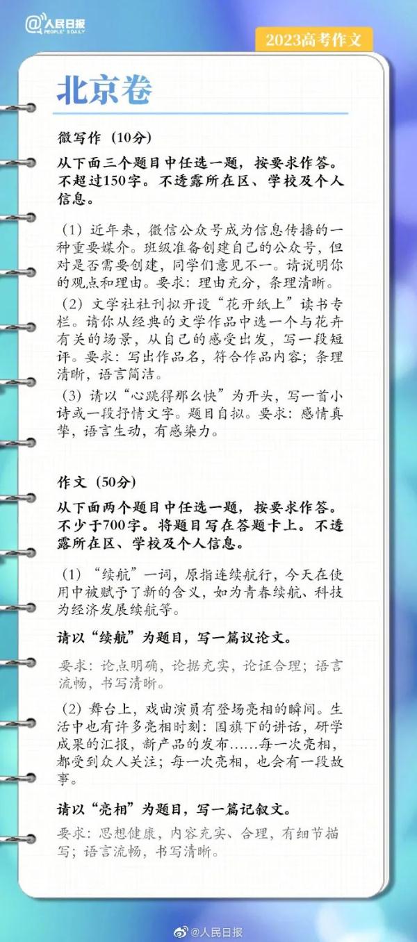 2023高考作文题汇总!哪篇最难写? 2023高考作文题汇总!哪篇最难写?