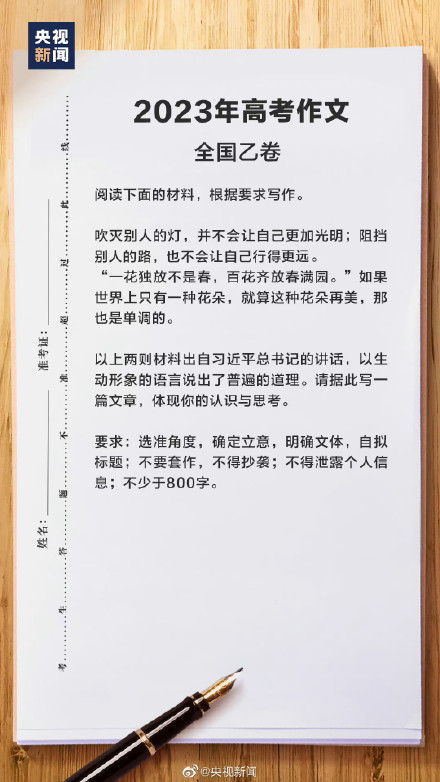 完整版！全国各地高考作文汇总