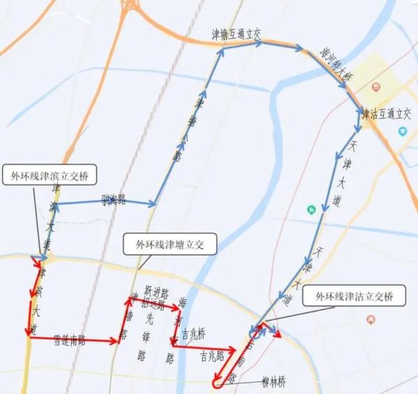 6月10日起，津塘立交高架桥这一路段因维修施工断交