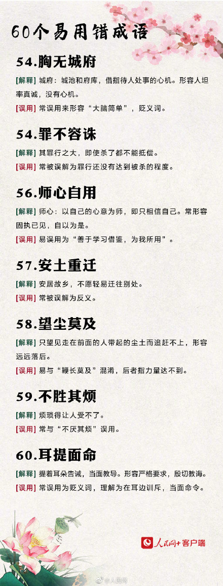 60个易用错的成语