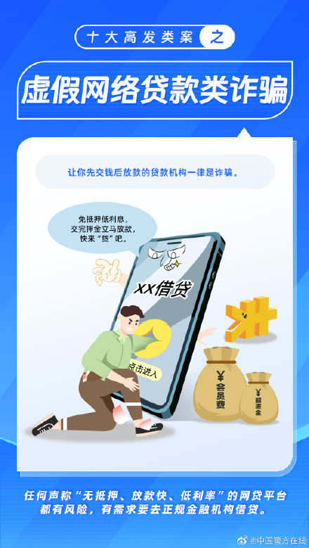 公安部公布十大高发电信网络诈骗类型