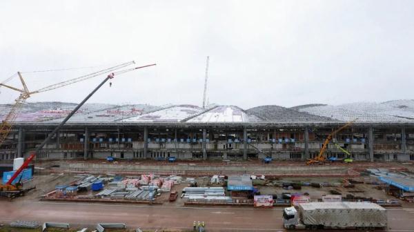预计今年底重庆江北机场T3B航站楼外观将基本形成 预计今年底重庆江北机场T3B航站楼外观将基本形成