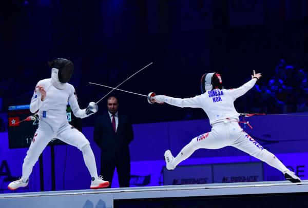 击剑亚洲锦标赛:中国香港选手江旻憓夺冠 击剑亚洲锦标赛:中国香港选手江旻憓夺冠