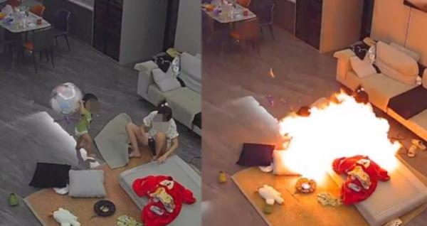 瞬间爆燃！孩子玩氢气球砸向吹风机引起爆燃，妈妈被大面积烧伤……